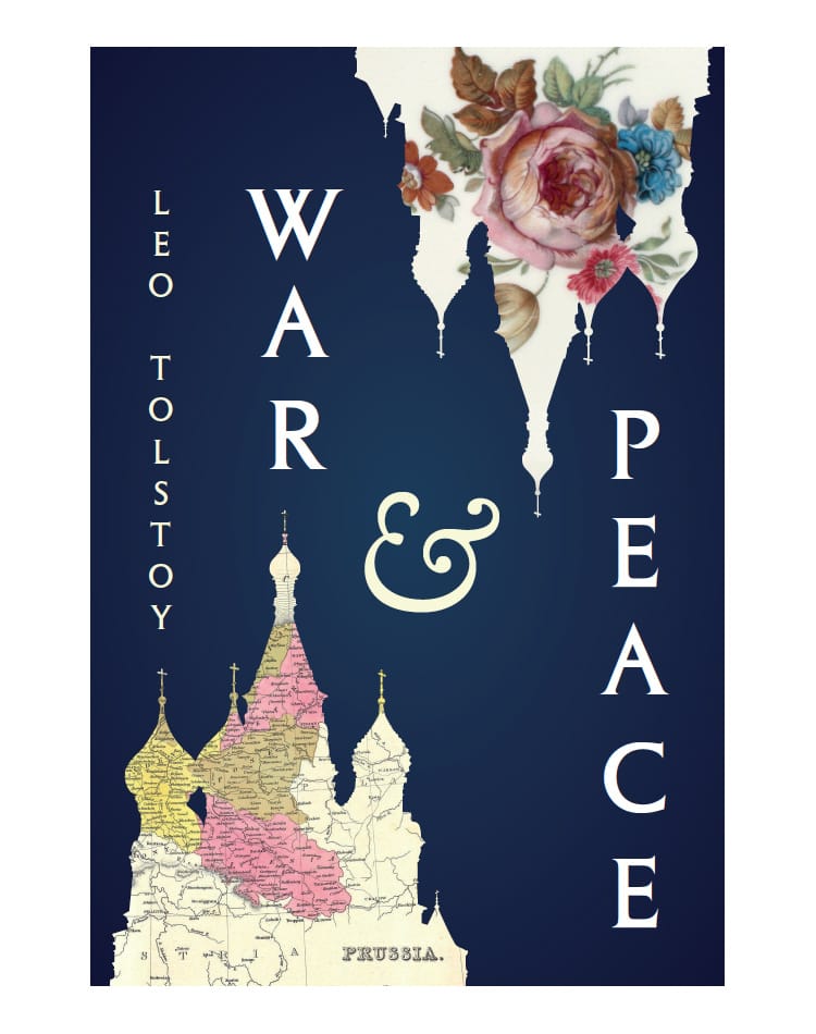 indesign tutorial book cover paperback redesign classic cover war and peace tolstoy front cover 