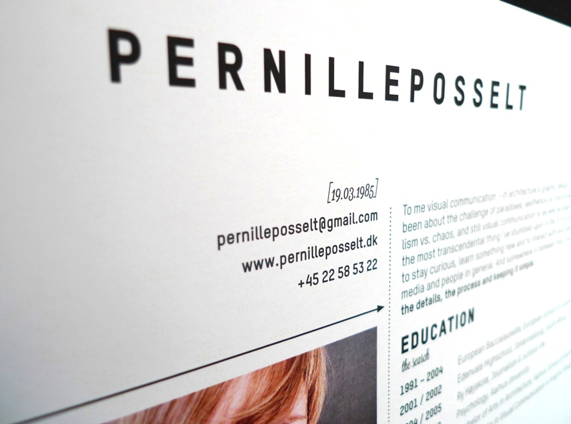 indesign cv resume inspiration pernille posselt