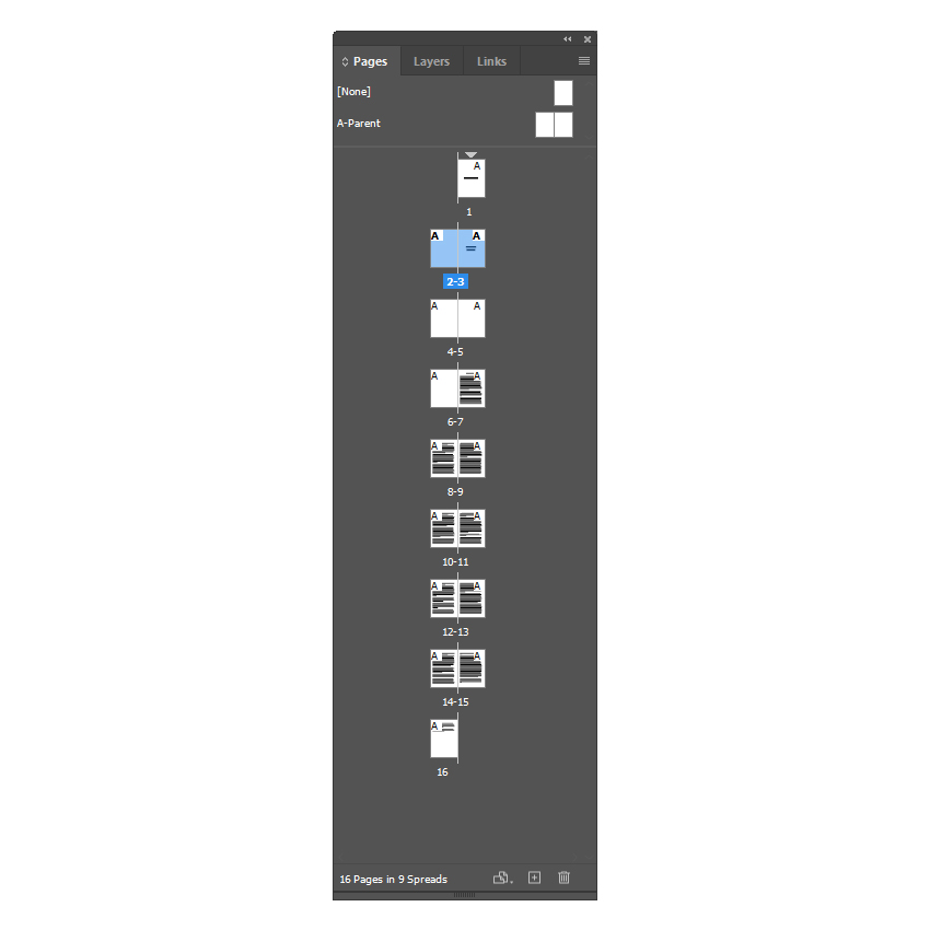 sections in indesign