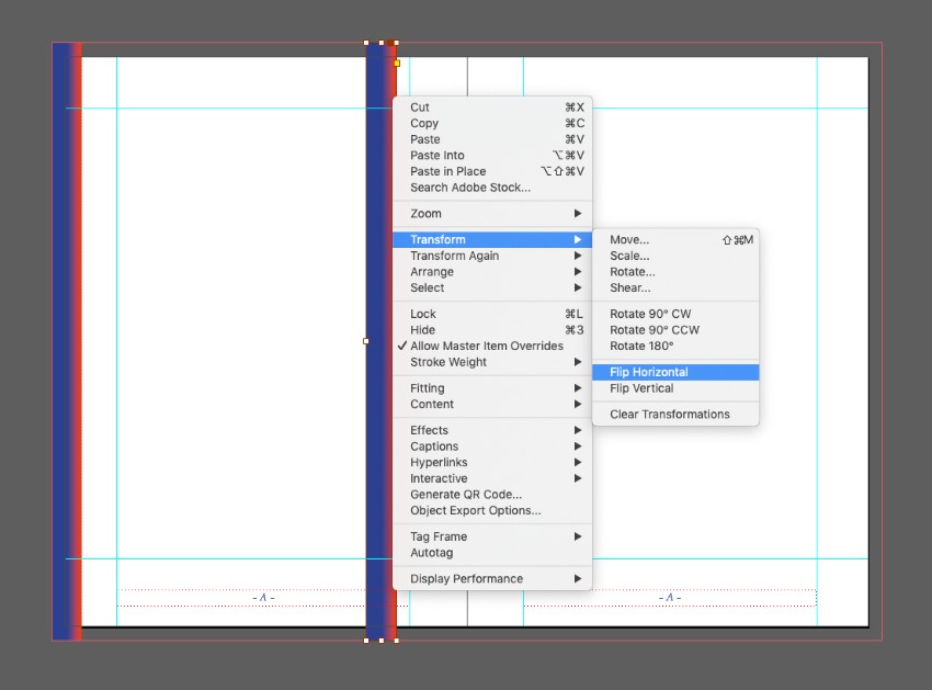 zine design indesign template flip horizontal