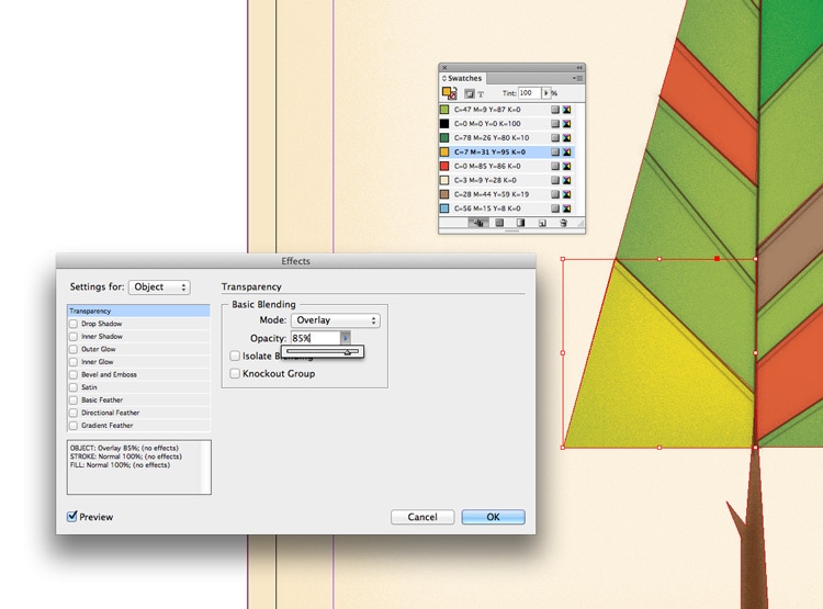 how to draw shapes illustrations in indesign transparency overlay