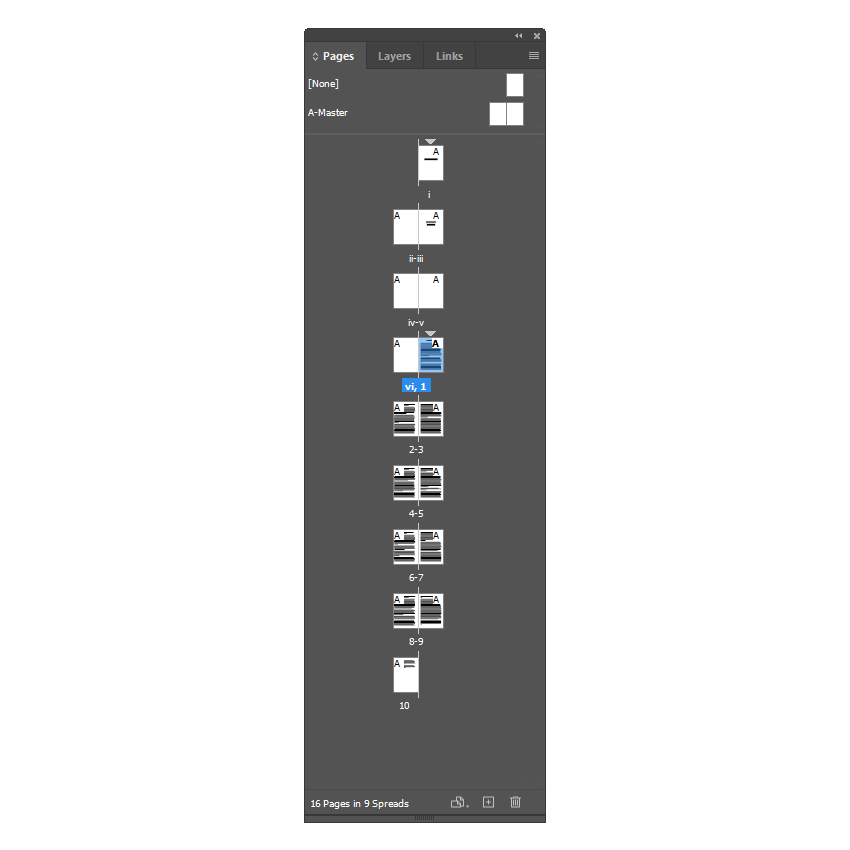 sections in indesign