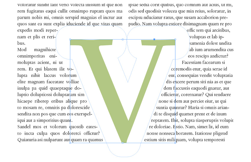 text wrap object's shape indesign