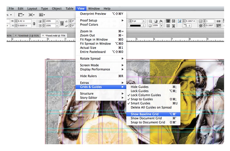 baseline grid indesign align text snap to grid leading
