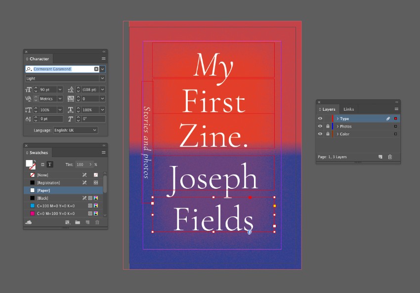 zine design indesign template front cover