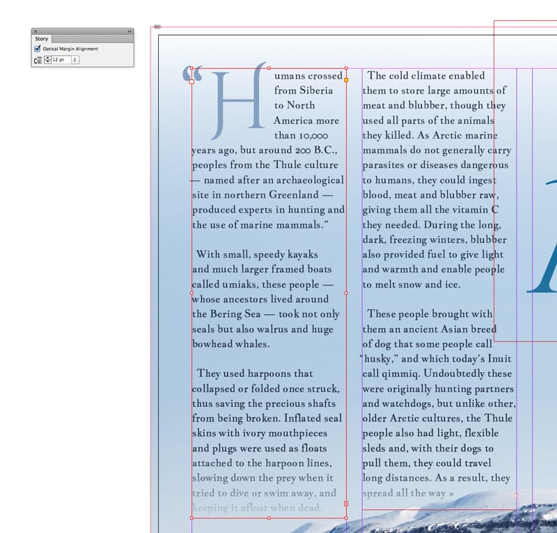 indesign hung punctuation optical margin alignment messy paragraphs typography