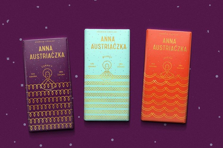 2018 graphic design print design trends line art packaging chocolate anna