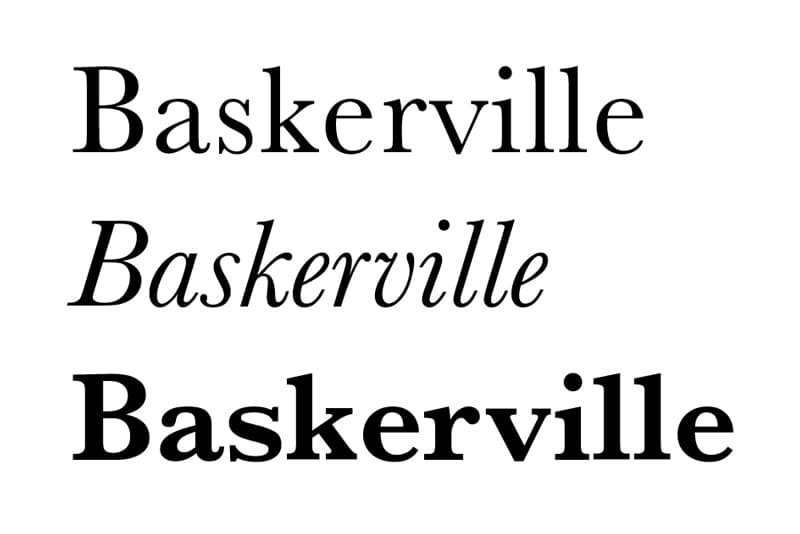 fonts for books typesetting novels literary fiction baskerville
