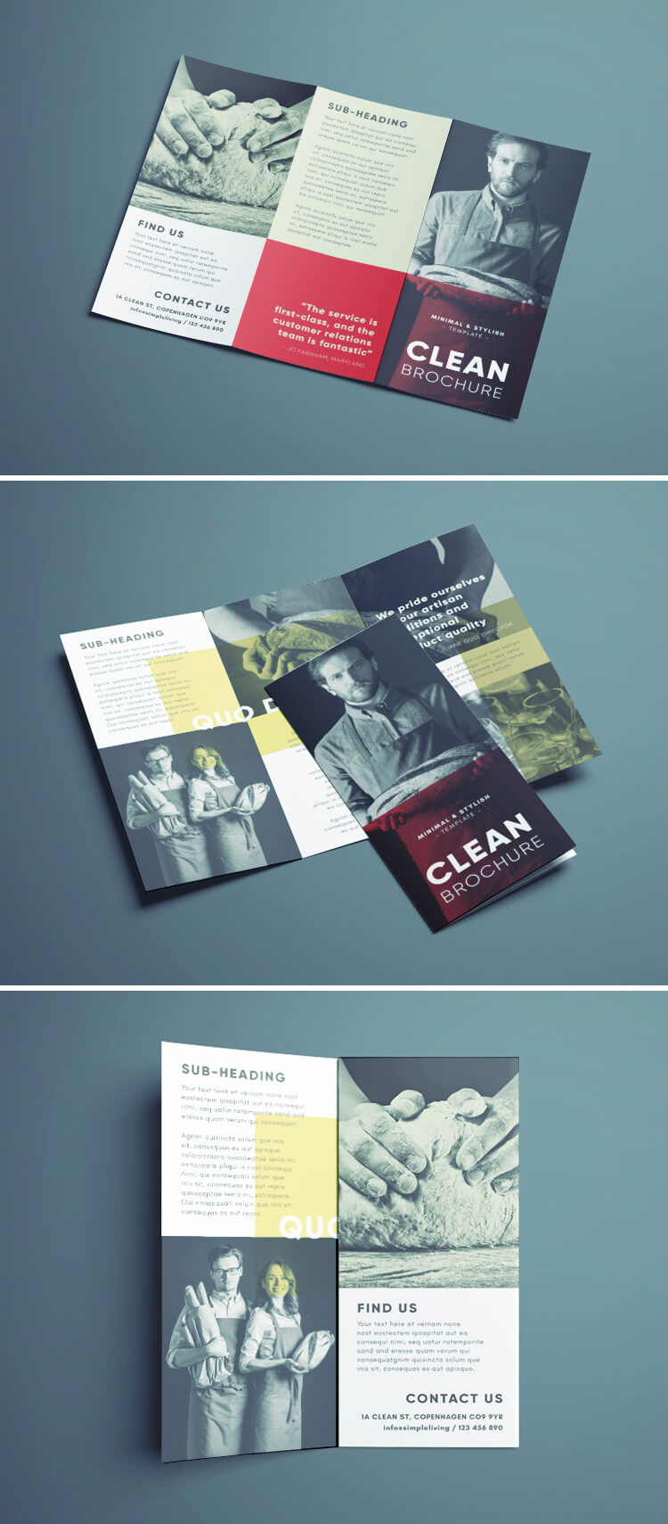 Stylish Clean Brochure Template - Free Download - Clean Layout with Hipster Photography and Simple Typography