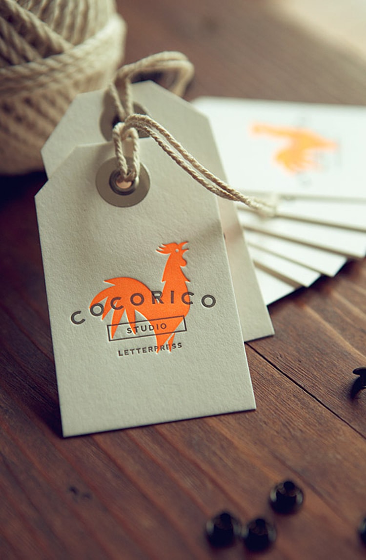 coco rico letterpress invites labels stationery logos modern