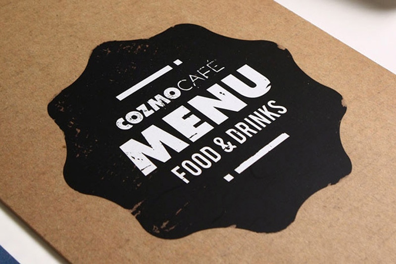 cozmo cafe menu design indesign