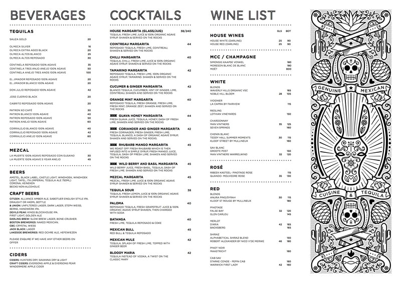 el burro menu design indesign