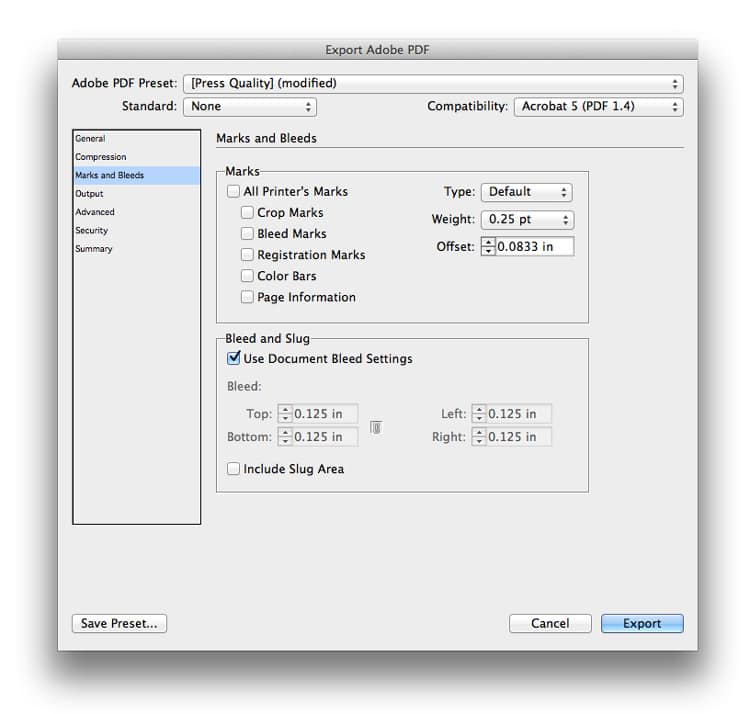 how to export your InDesign template for printing