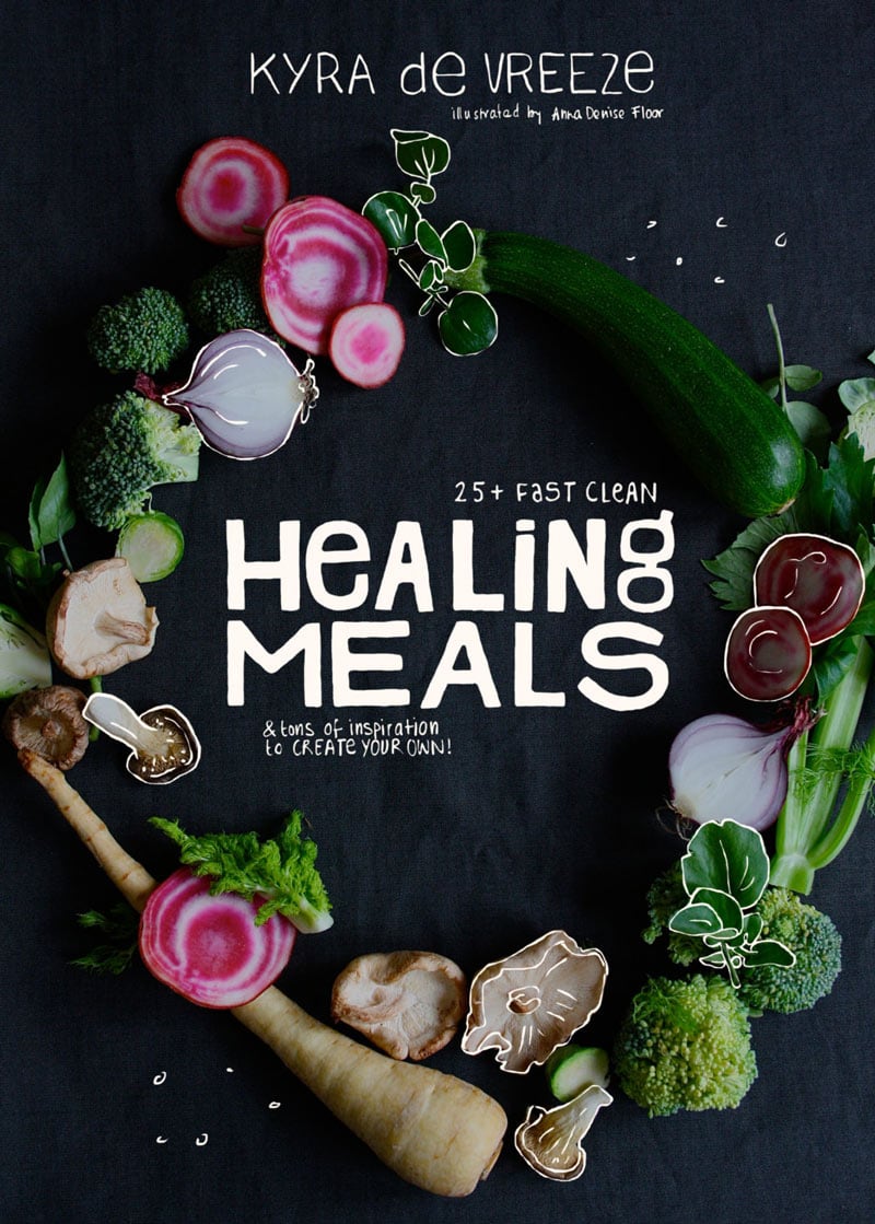 indesign book cover design healing meals cookbook aerial photo