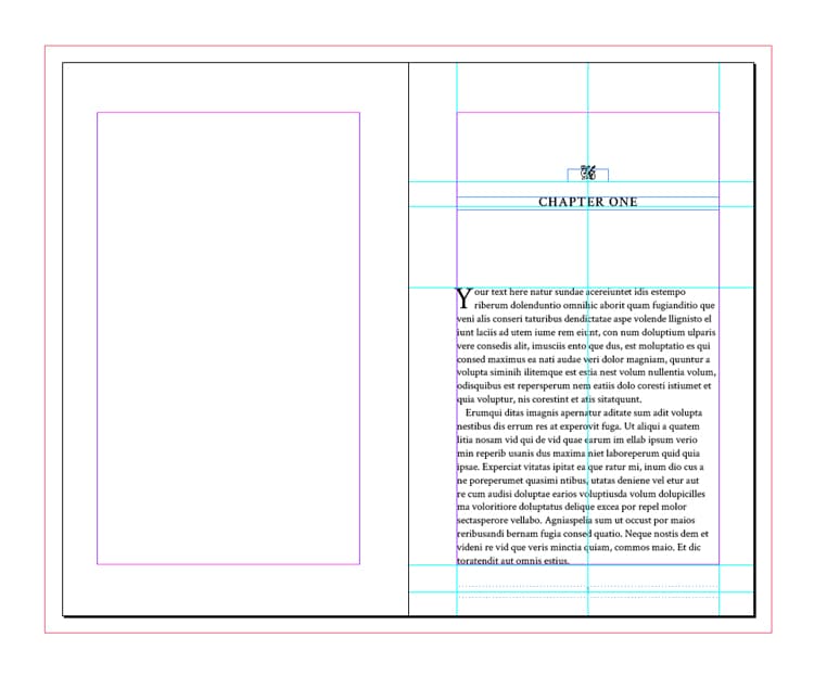 Screenshot of chapter heading - free InDesign book template