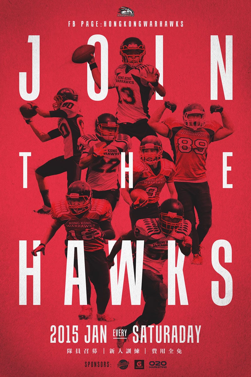 indesign inspiration flat design join the hawks poster