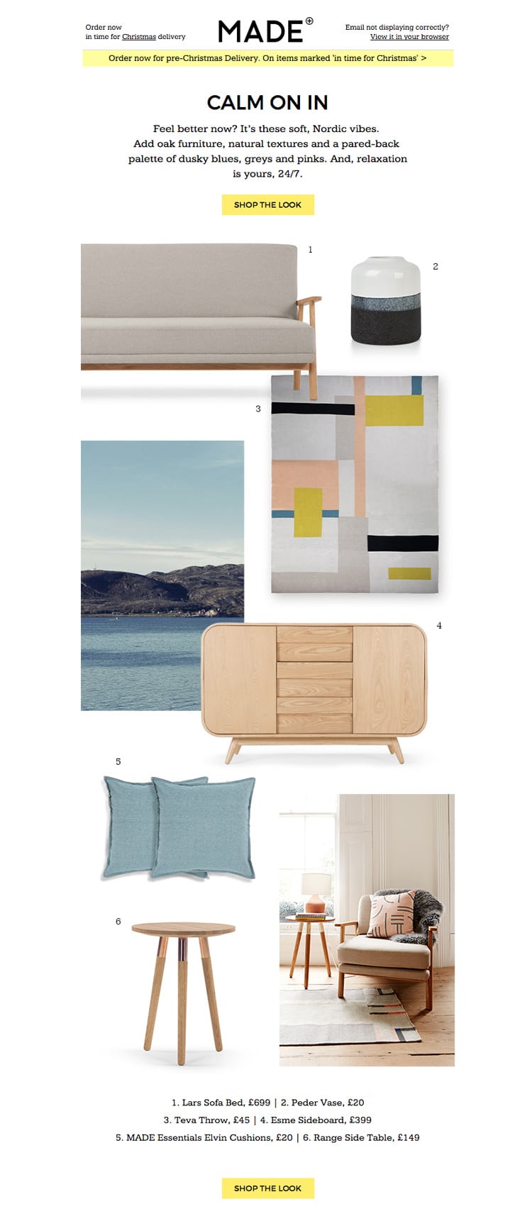 e-newletter email newsletter marketing design layout inspiration furniture made lifestyle