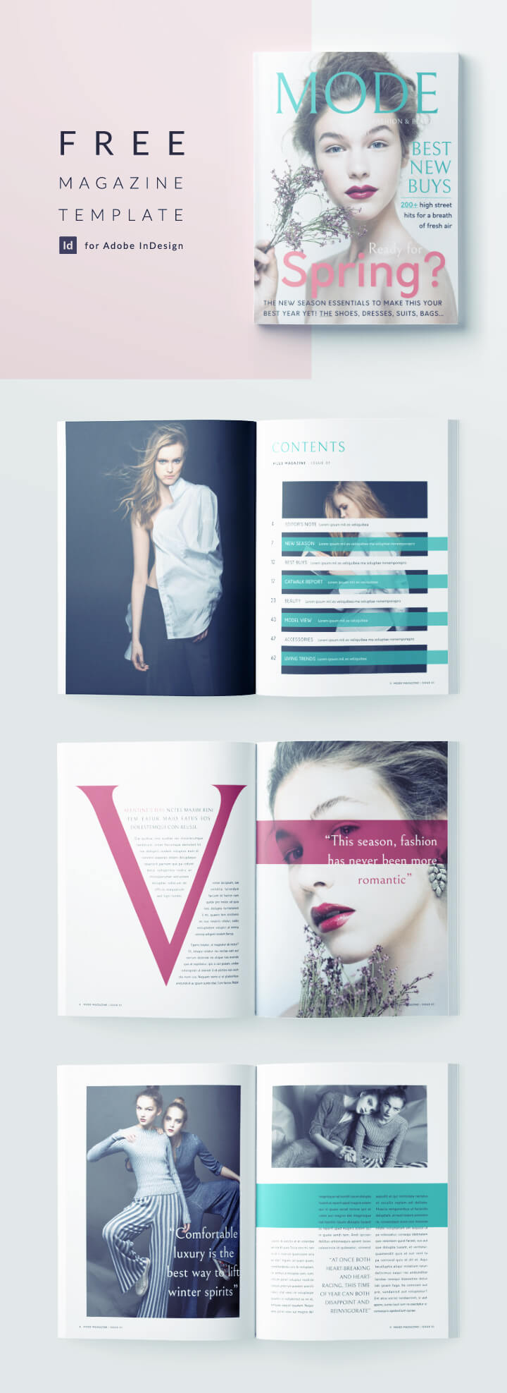 free fashion magazine template for indesign - full magazine template