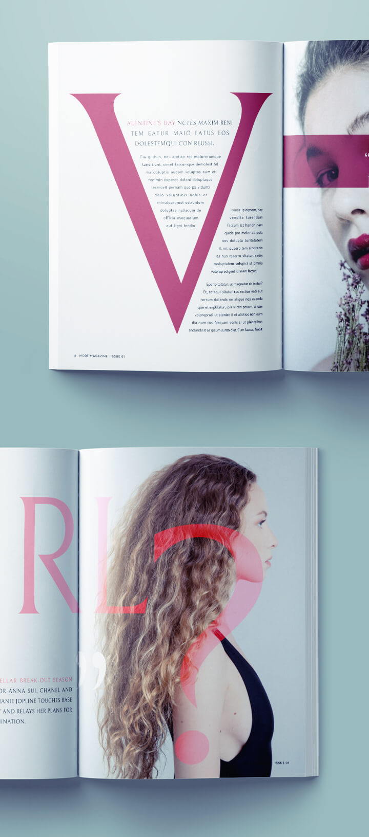 fashion magazine layout spread template - free download for indesign