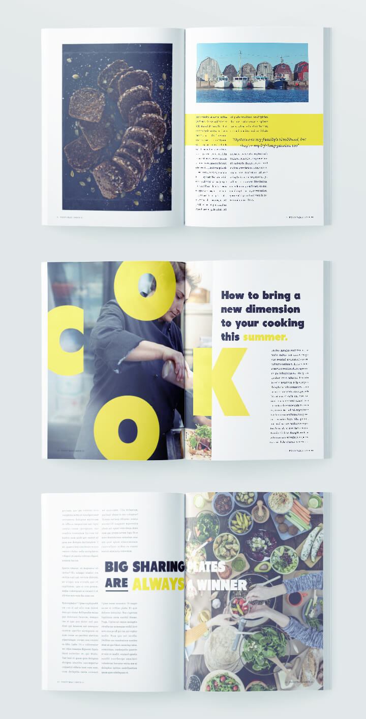 Magazine Layout Design - Food Magazine - Free 12 page template for InDesign