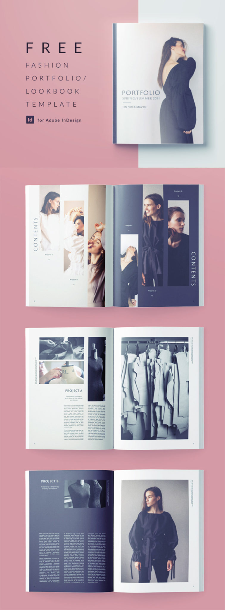 fashion portfolio fashion lookbook free indesign template