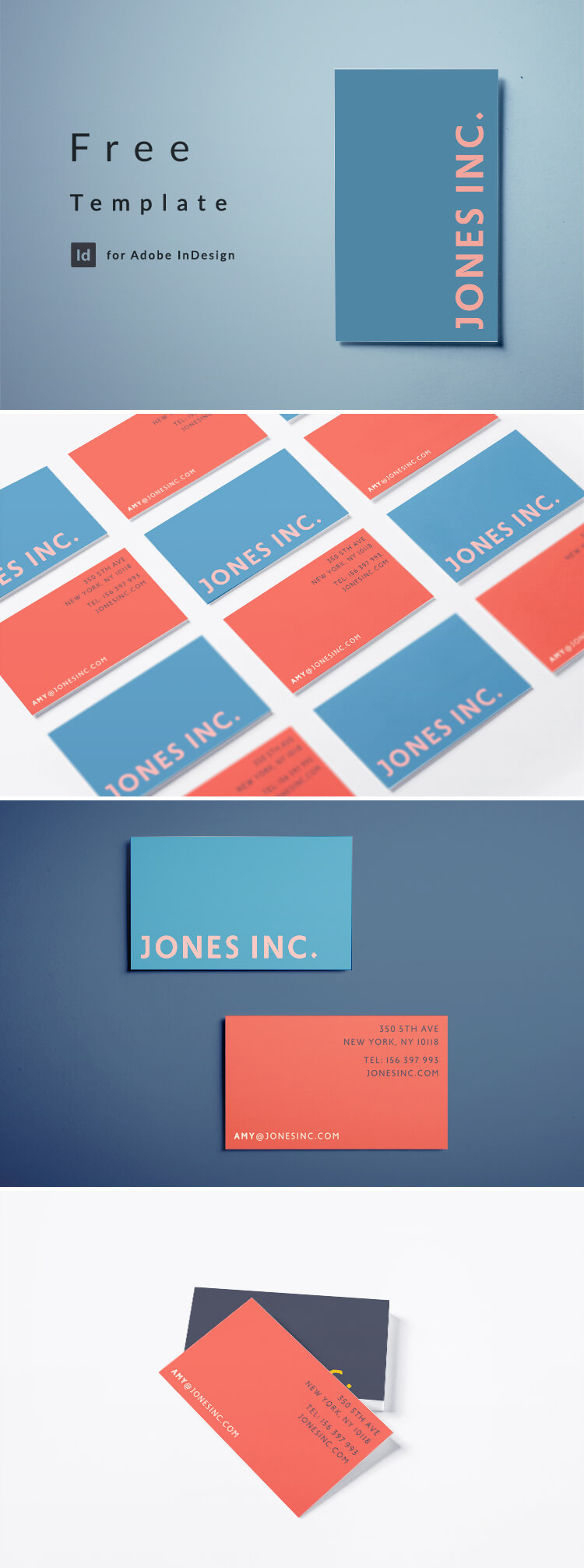 Free Business Card Template - Modern Minimal Business Card Design for InDesign