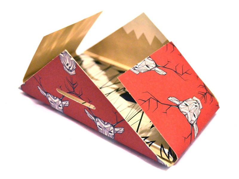folded origami graphic design indesign packaging design omnom chocolate