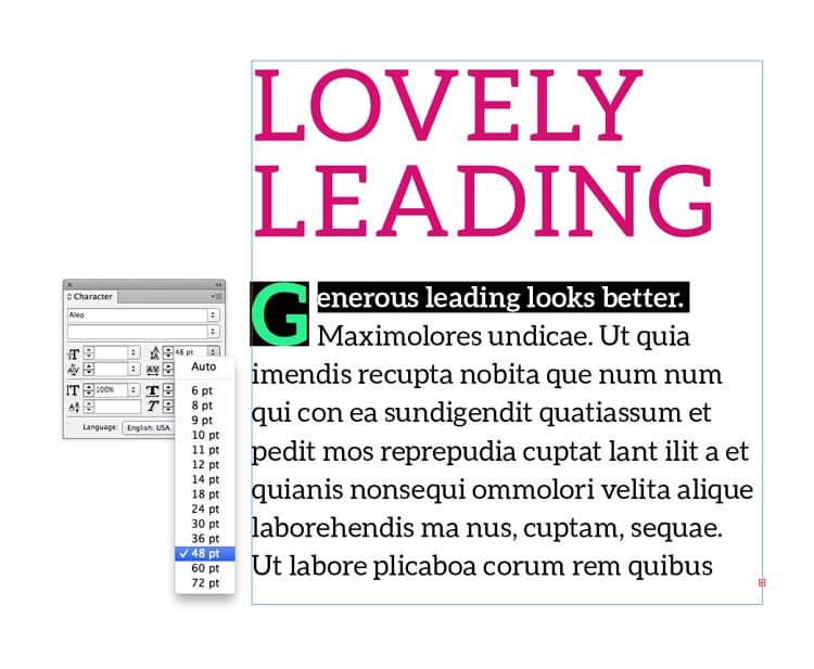 what is leading beginners typography line-spacing how to indesign