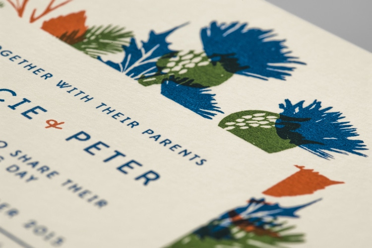 Pirrip Press screen printing printed wedding invitations invite retro vintage