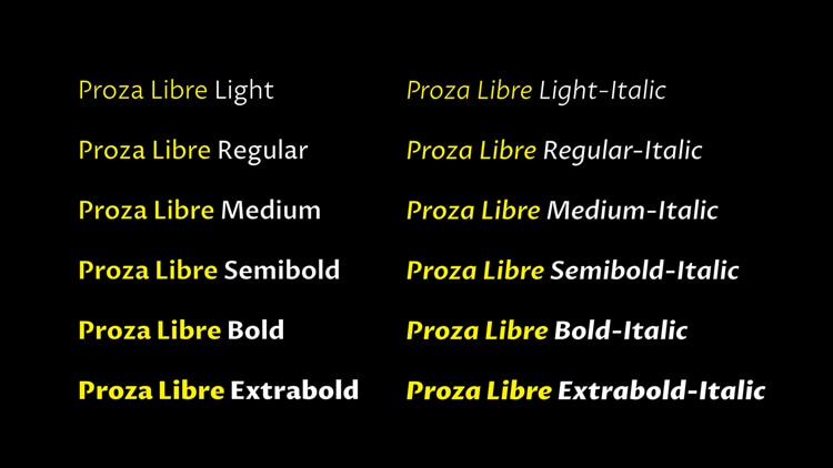 best free fonts business cards resume cv professional sans serif proza libre