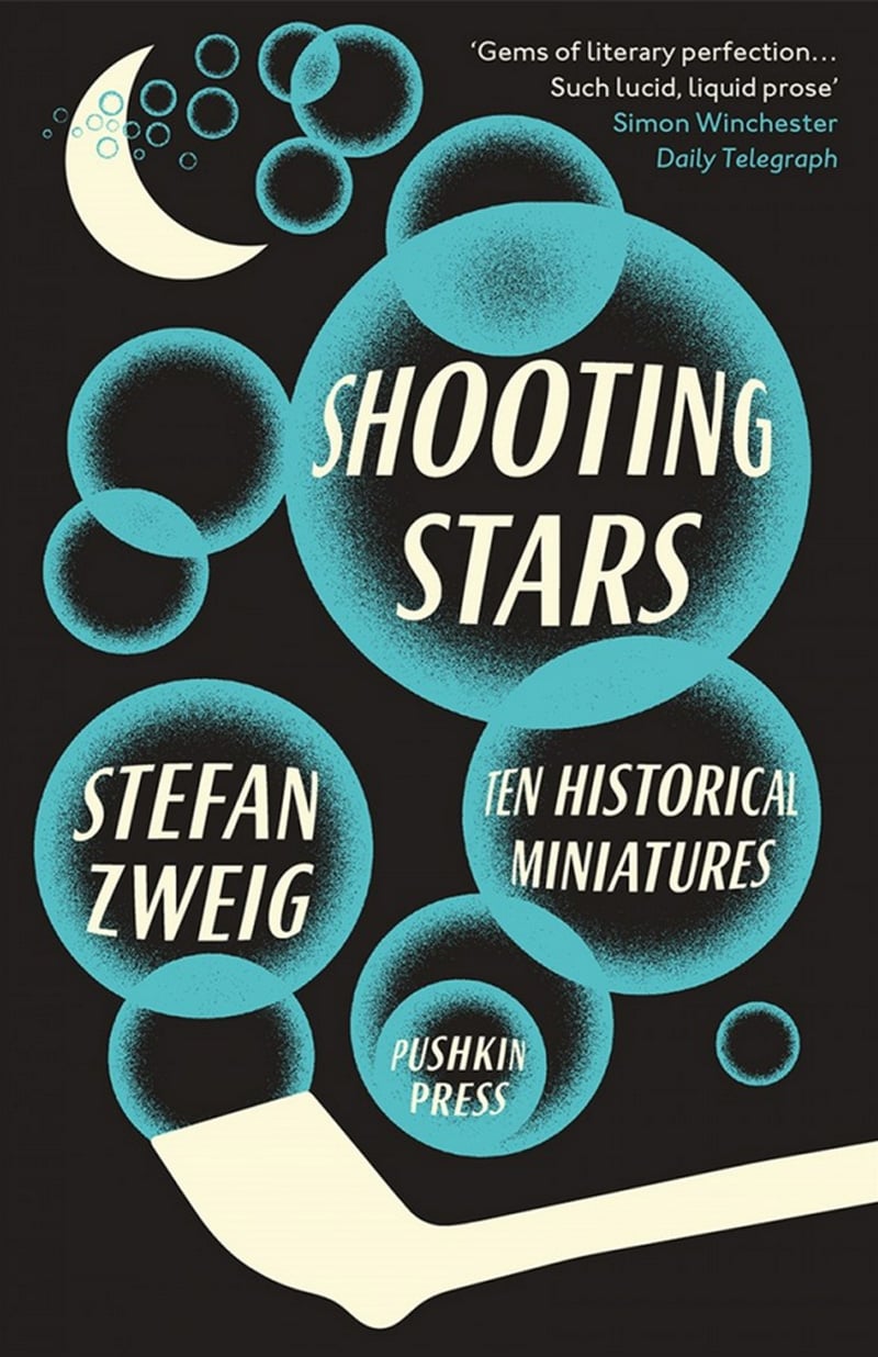 vintage print design book cover pushkin stefan zweig shooting stars