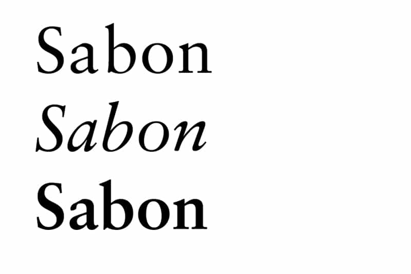 sabon font book design typesetting best fonts for books