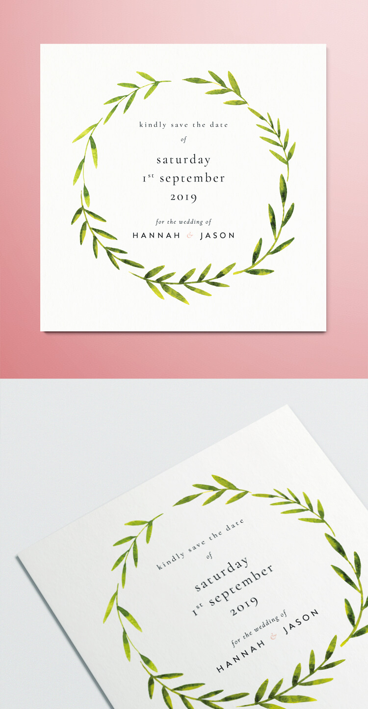 Free InDesign Save the Date Template - Modern watercolour design with vintage fonts.