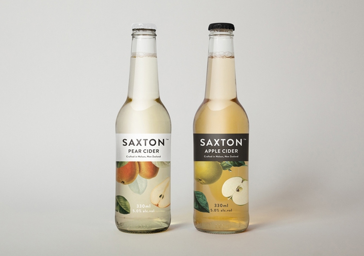 botanical graphic design flowers vintage packaging branding inspiration cider drinks bottle label saxton cider