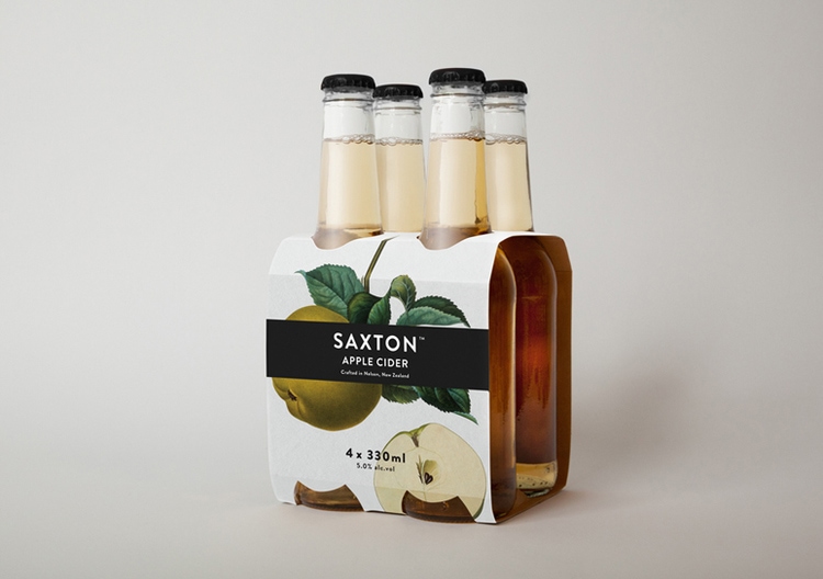 botanical graphic design flowers vintage packaging branding inspiration cider drinks bottle label saxton cider