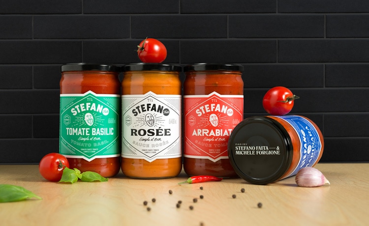 2018 graphic design print design trends line art packaging pasta sauces stefano
