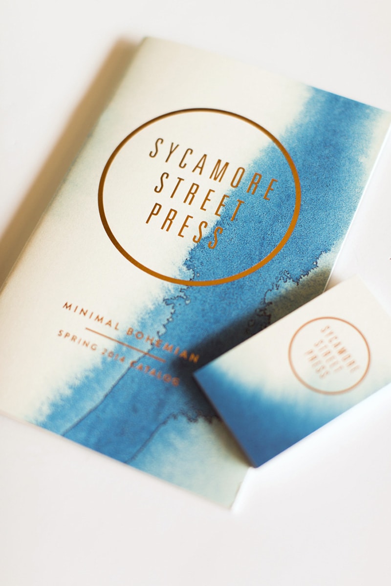 business card design watercolor painterly minimal indesign sycamore street press