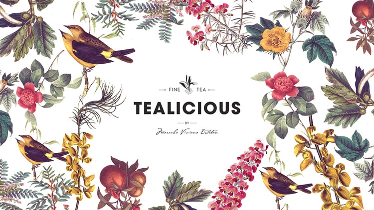 tealicious botanical graphic design flowers vintage packaging coffee tea branding inspiration