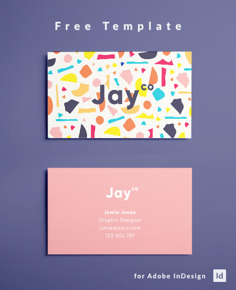 Free Terrazzo Business Card Template - Modern Business Card Template / Graphic Design / Colorful / InDesign