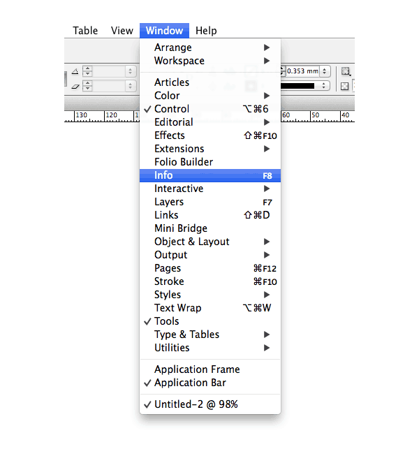 word count indesign info panel