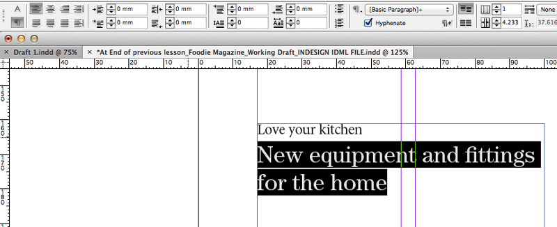 typography indesign paragraph formatting