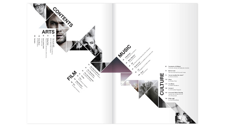 magazine layout design tips indesign contents page