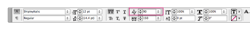 indesign typography kerning