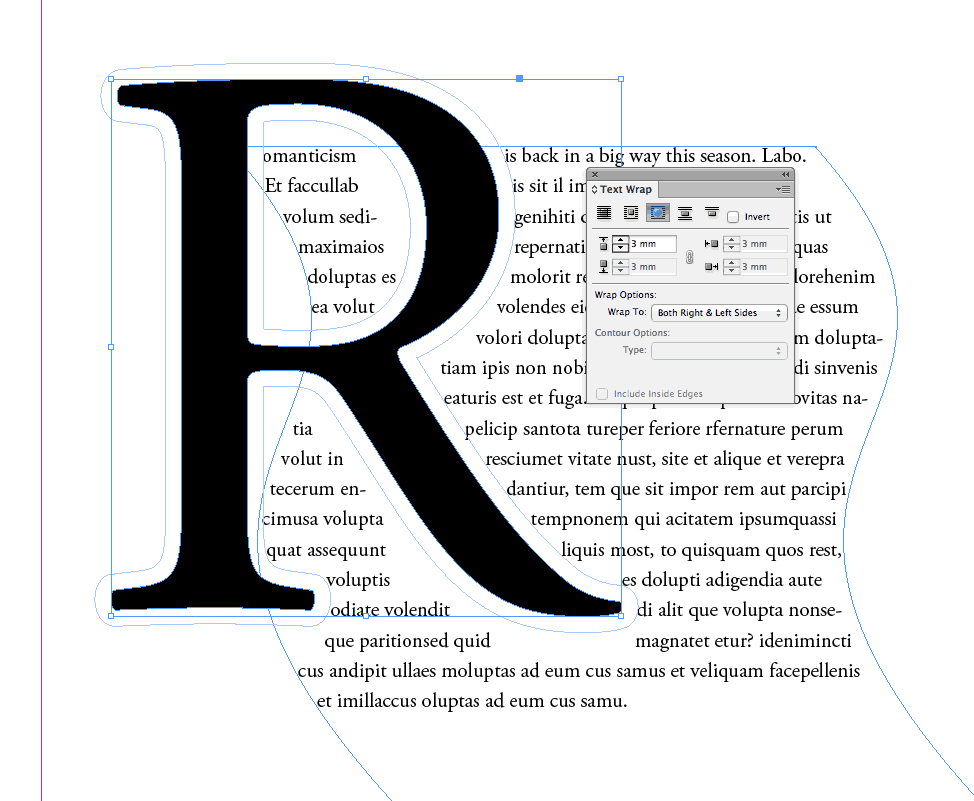 drop cap adobe indesign typography magazine design