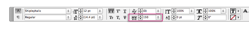 indesign typography tracking letter spacing