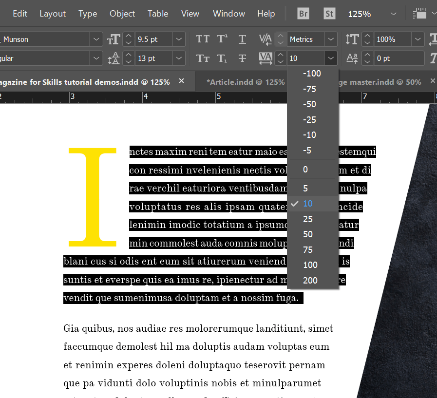 typograohy rules you need to know indesign tracking